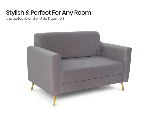 Tulip Upholstered Sofa Set Grey Color